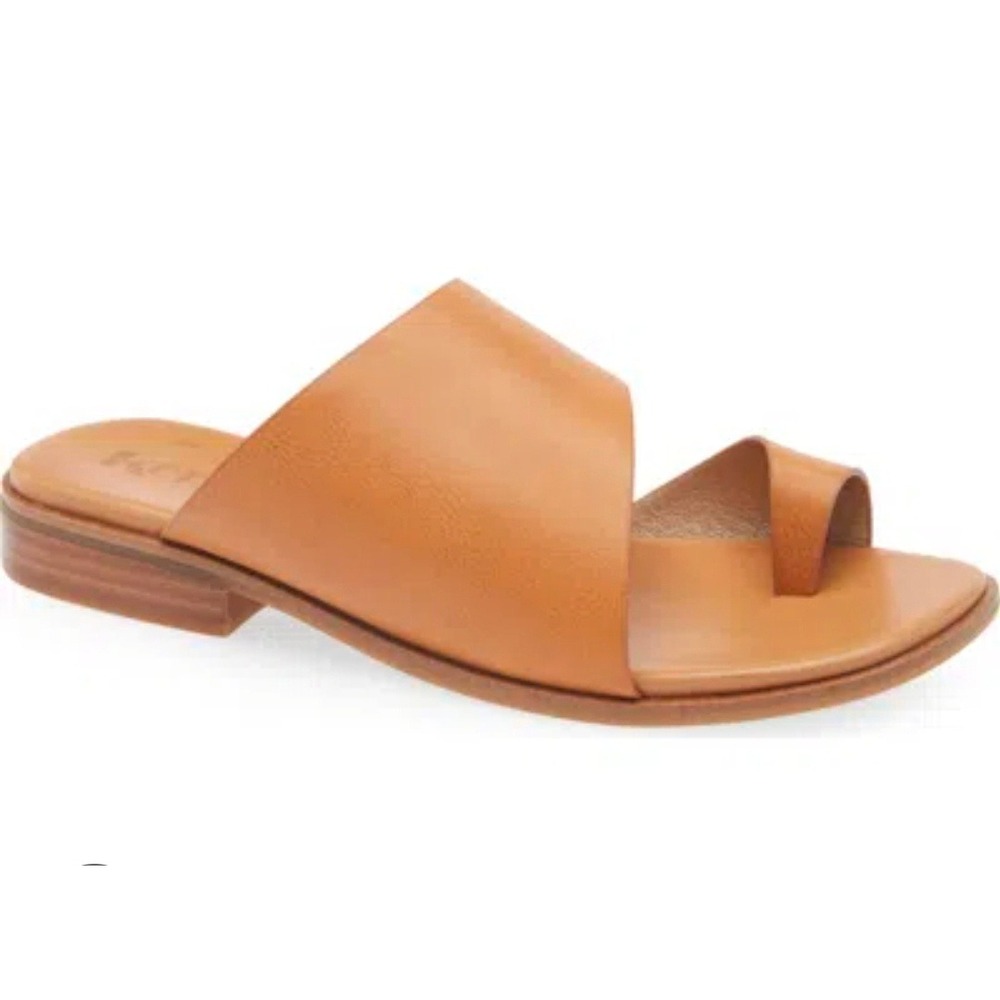 Korks Womens Tan Toe Loop Slide Sandals KR0026225 Size 7M Flat Minimalist Boho